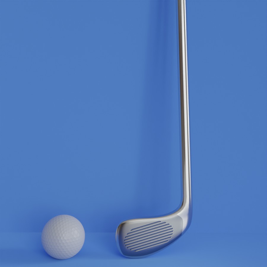 Golf Club and Golf ball 3d model preview image 1